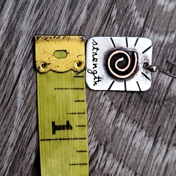 925 Sterling Silver Dangle Earrings Inspiring Strength - Picture 7 of 7